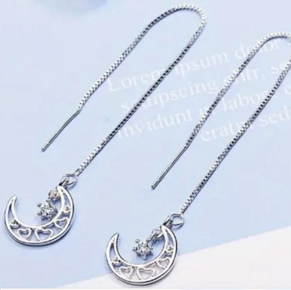 Beautiful Silver Threader Earrings - Picture 5 of 11